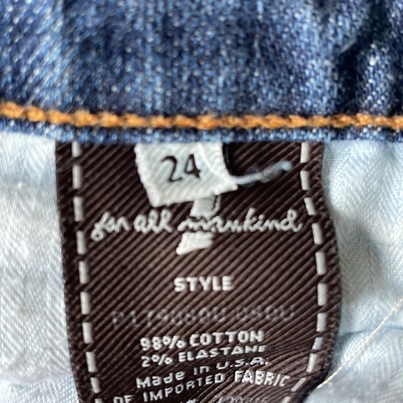 7 for all mankind low rise skinny jeans minimal distress on pockets Sz 24 - Picture 8 of 9